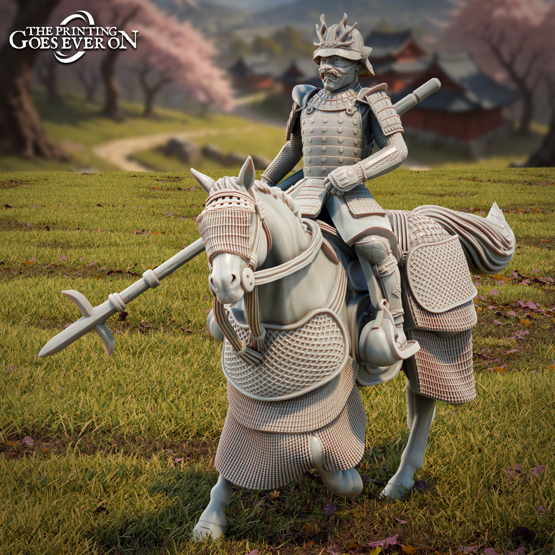 Jade Empire Samurai - Mounted - Yari A - Presupported